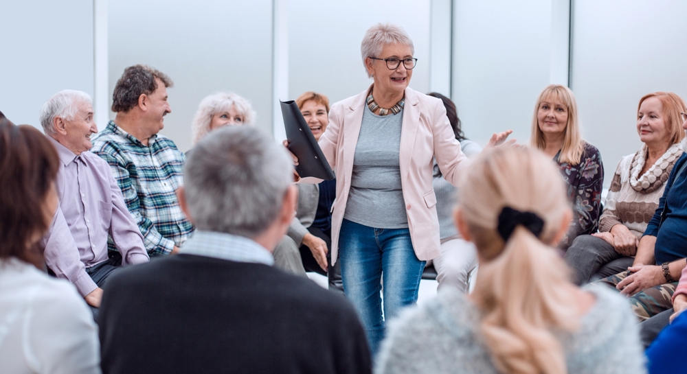 ageing people in a classroom